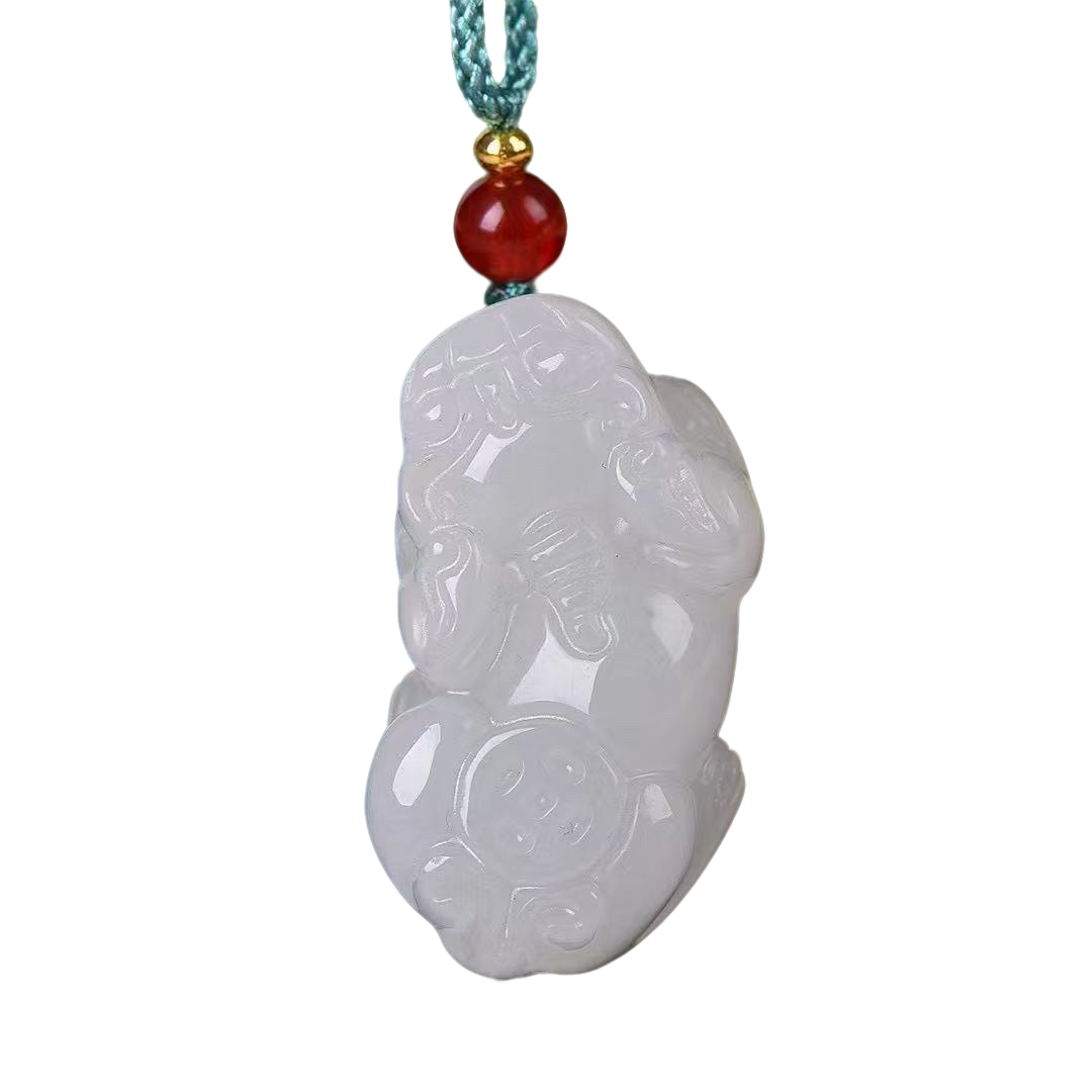  玉石 招财进宝保平安貔貅如意项链吊坠-MJY-2A