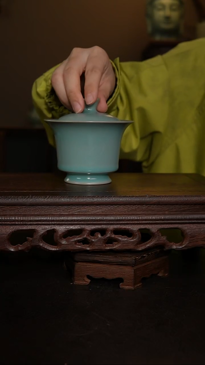 摆件仿古手工马蹄盖碗