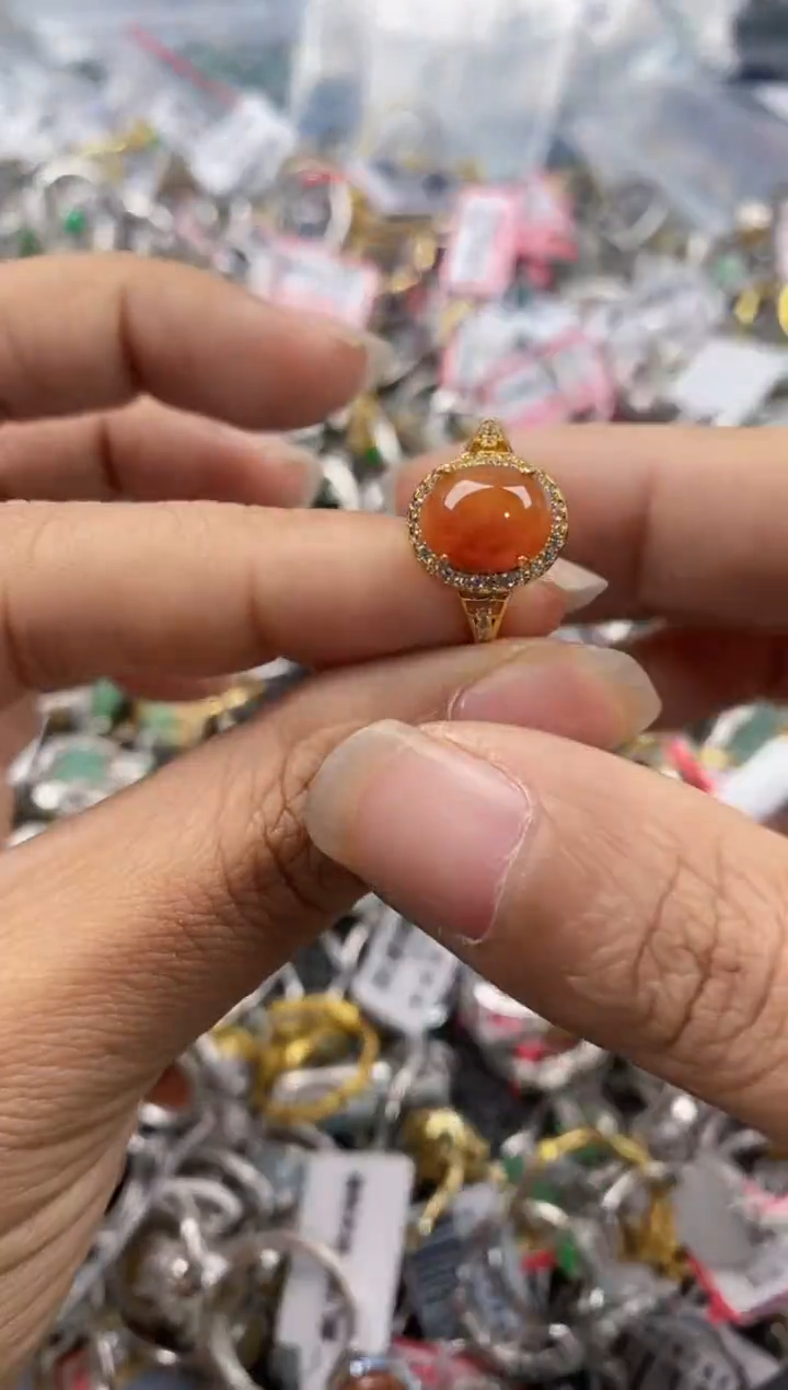 银S925镶嵌戒指翡翠777               5