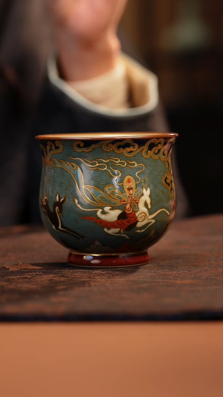 气柴窑 敦煌系列 九色鹿 如曲杯