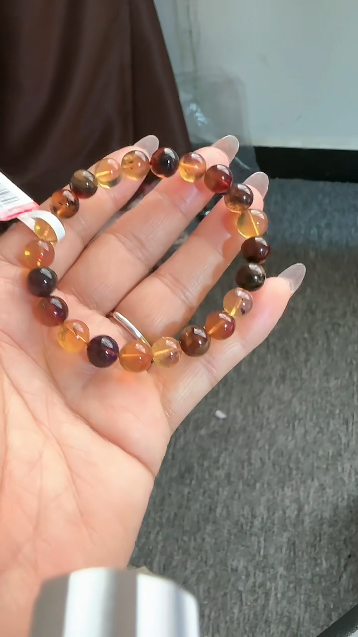 【闪购商品】琥珀手链未镶嵌规格8多宝手串#3