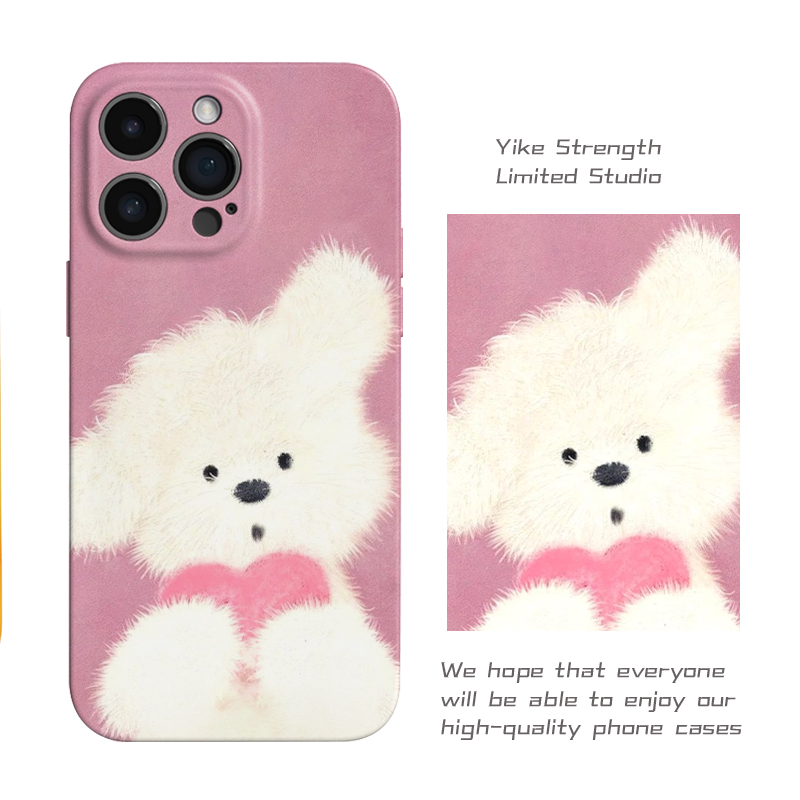 爱心小狗菲林软壳光面适用iphone苹果13promax/14/16pro/华为