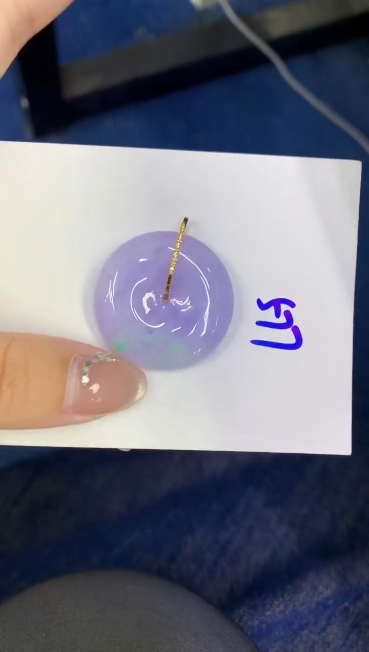 颈饰18K金镶嵌翡翠缅甸天然翡翠A货