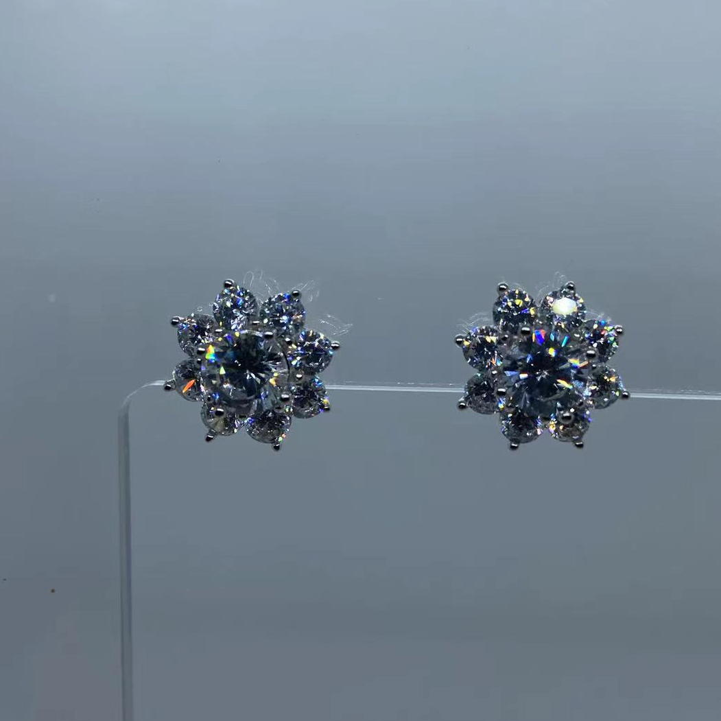 欧货DP高品925太阳花耳钉-6756