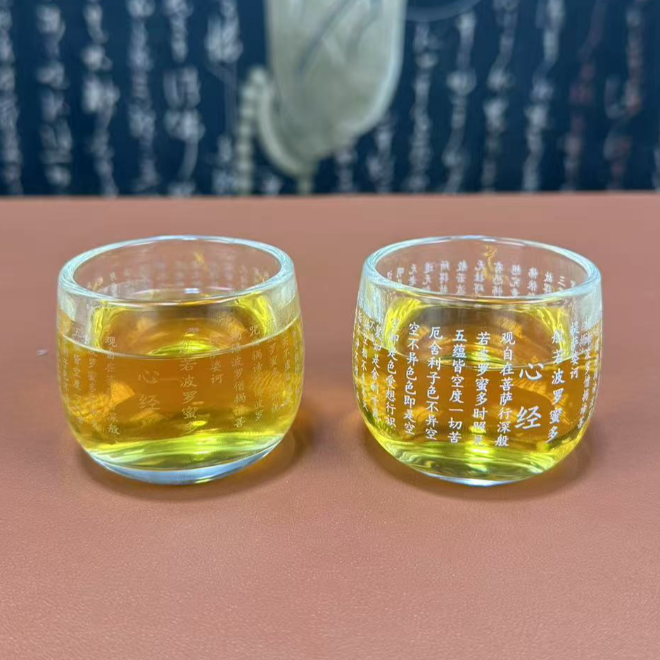 ZHTJ0050-心经水晶玻璃主人杯对杯耐热透明无铅家用简约禅意