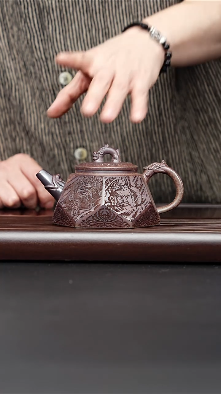 茶壶紫砂宜兴紫砂 八方钻石 200cc 李雨程