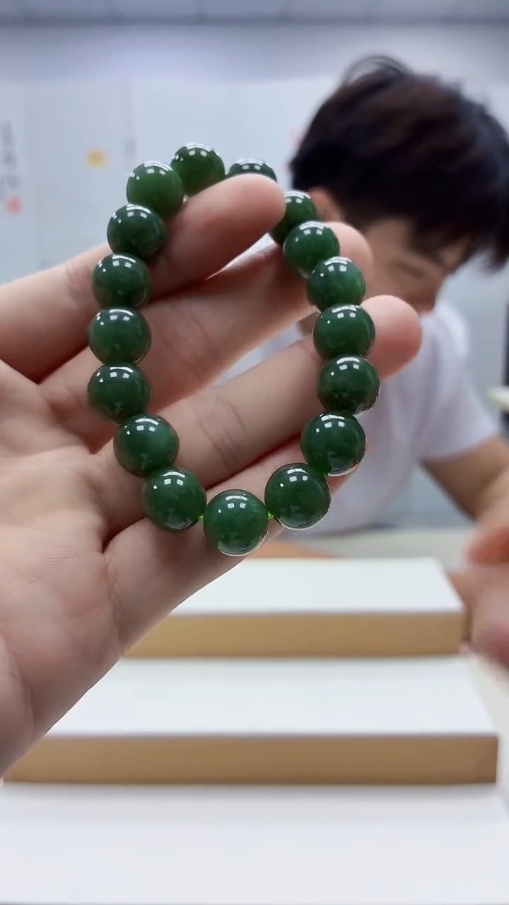 未镶嵌定制翡翠5145bb-毛货手串11