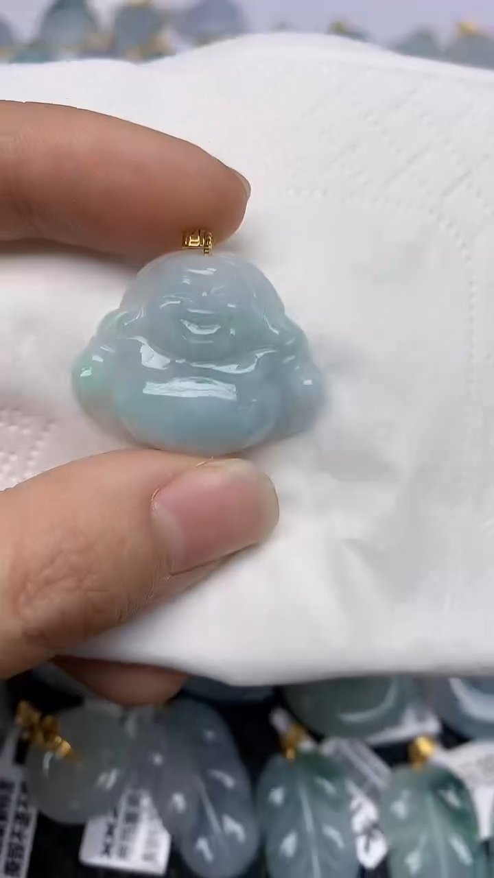 【闪购商品】翡翠颈饰18K金镶嵌天然翡翠a货