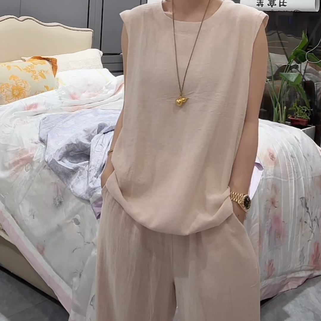 仓美美女装-无袖设计睡衣套装