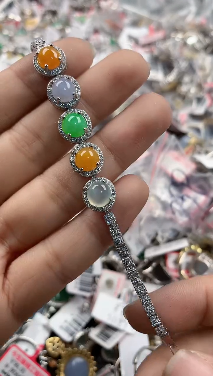 银S925镶嵌戒指翡翠17             7