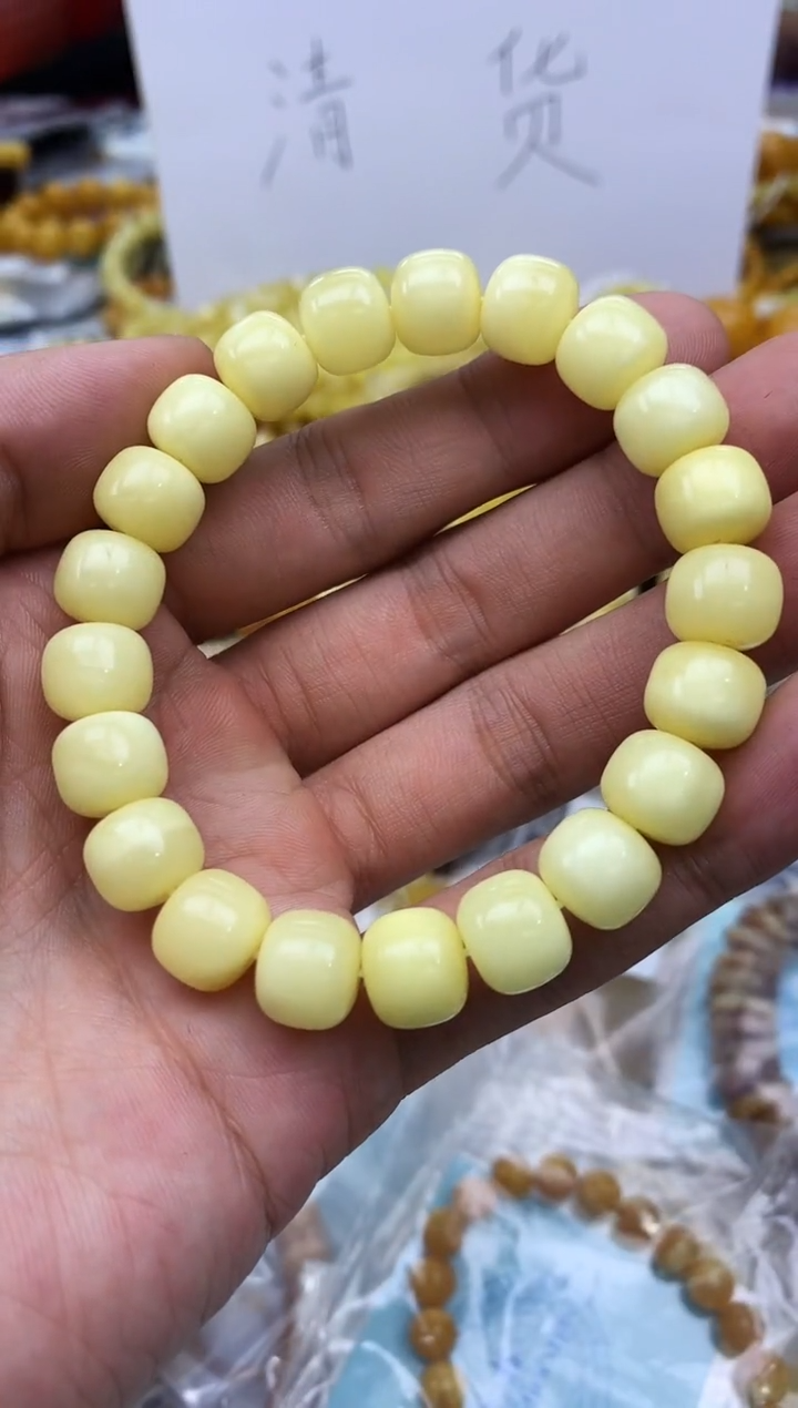 裸石蜜蜡未镶嵌手串卡10