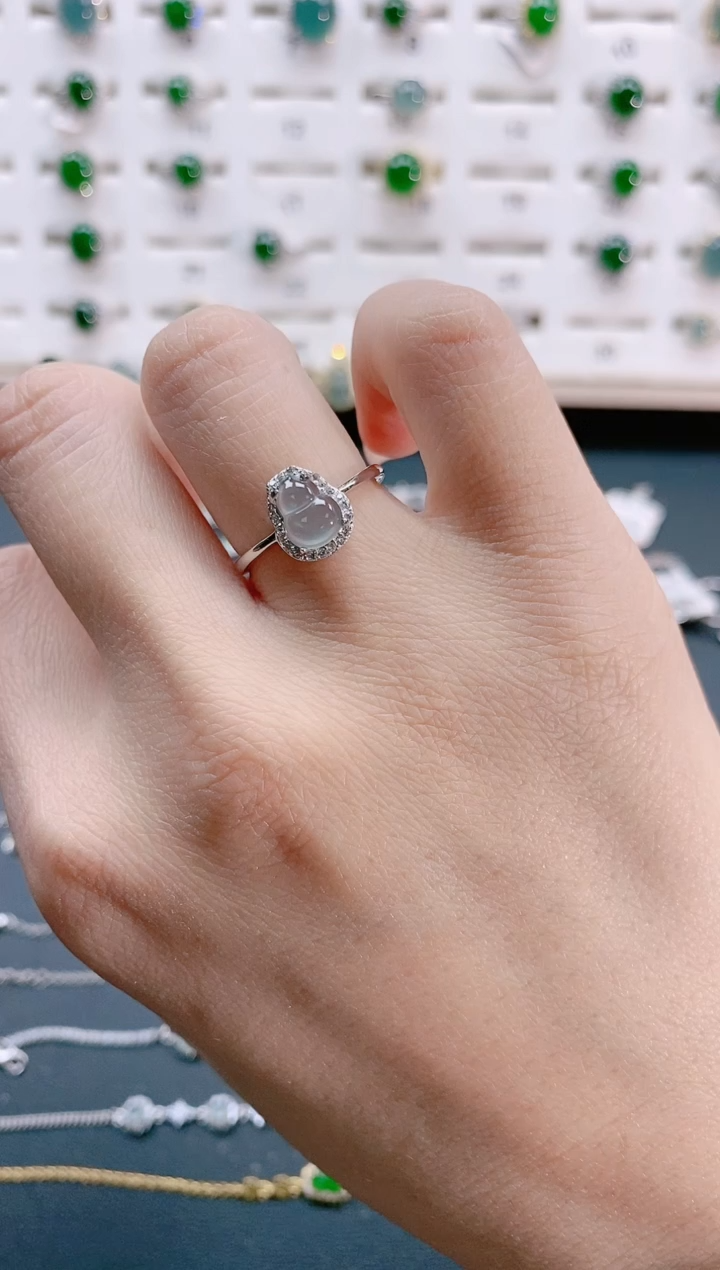 【闪购商品】翡翠戒指银S925镶嵌天然翡翠