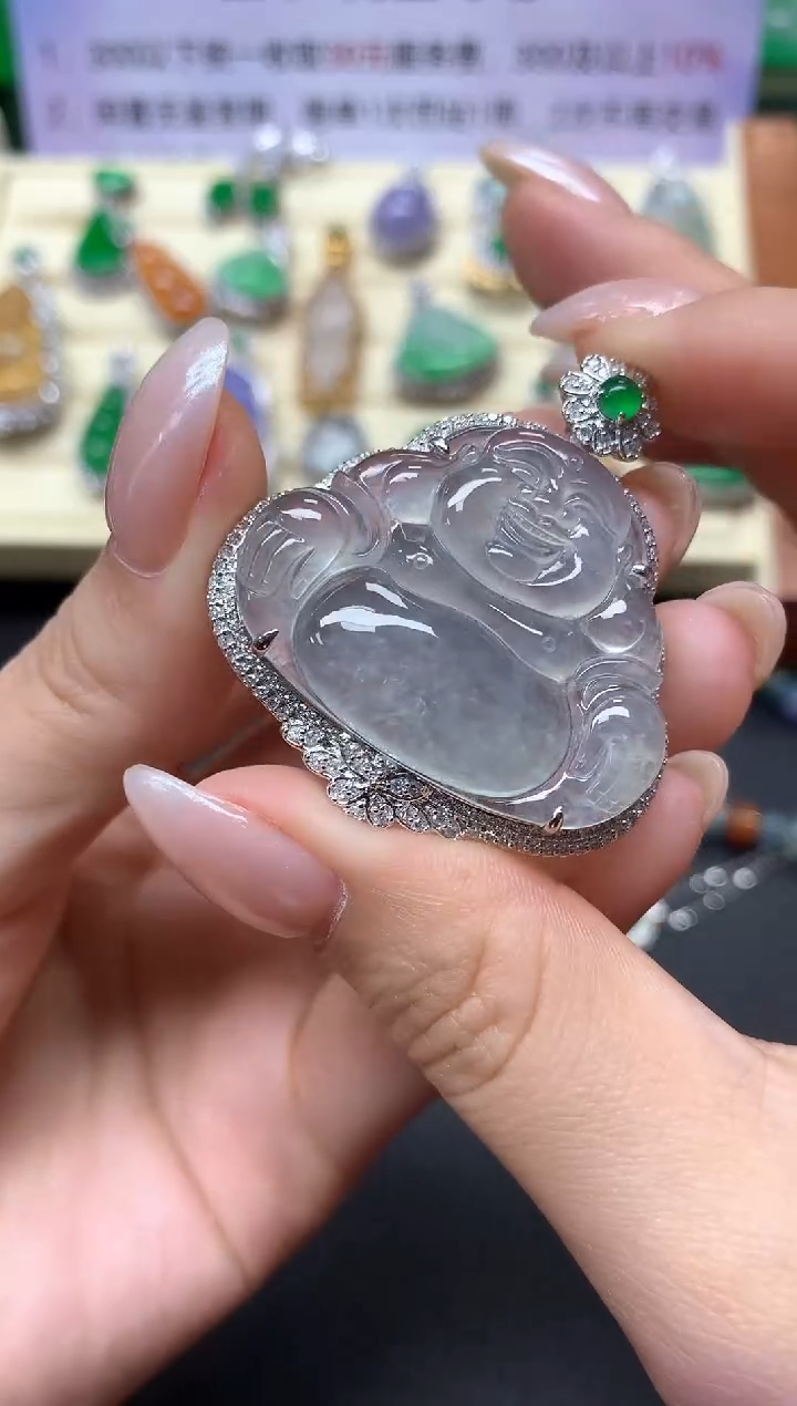 【闪购商品】翡翠吊坠(不含链)18K金镶嵌吊坠|13900+1390