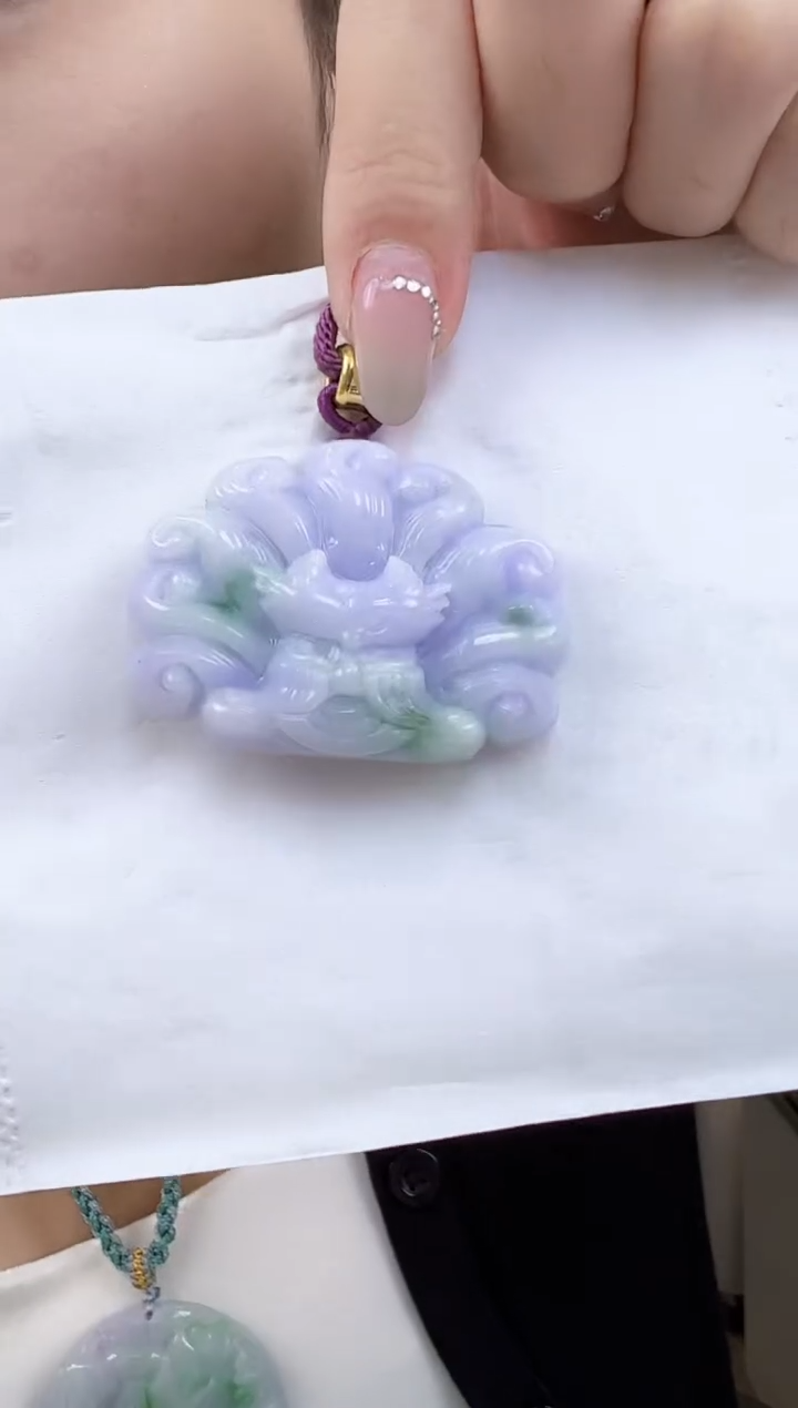 吊坠(不含链)未镶嵌翡翠九尾狐仙吊坠（送绳子）