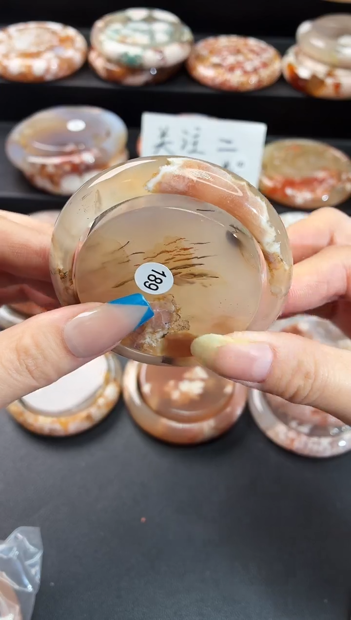 手镯玛瑙/玉髓未镶嵌石英质玉53圈52/53带(赠送镯心)