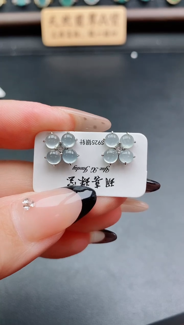 银S925镶嵌戒指翡翠1