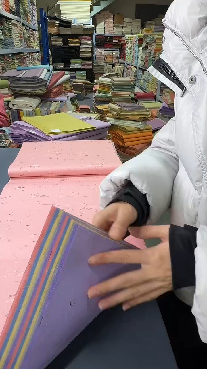 34*138青丝红花楮皮笺五色50张