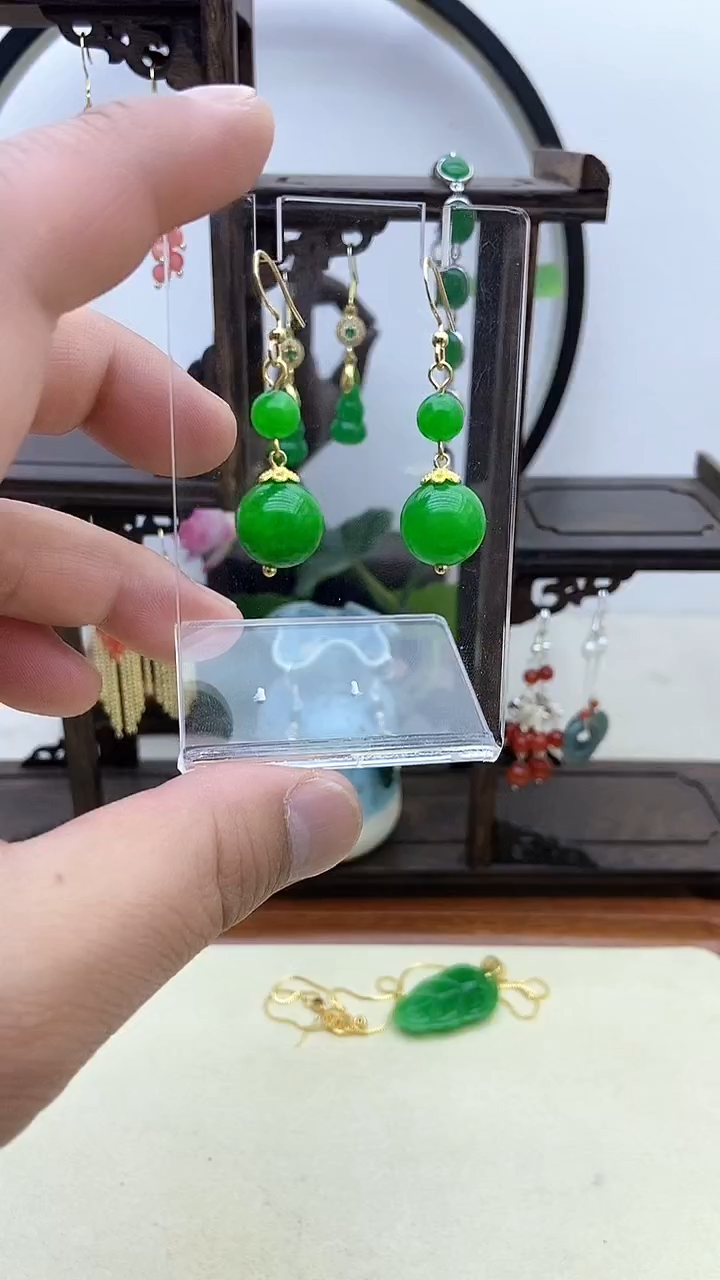 【闪购商品】翡翠耳饰14K金镶嵌47号