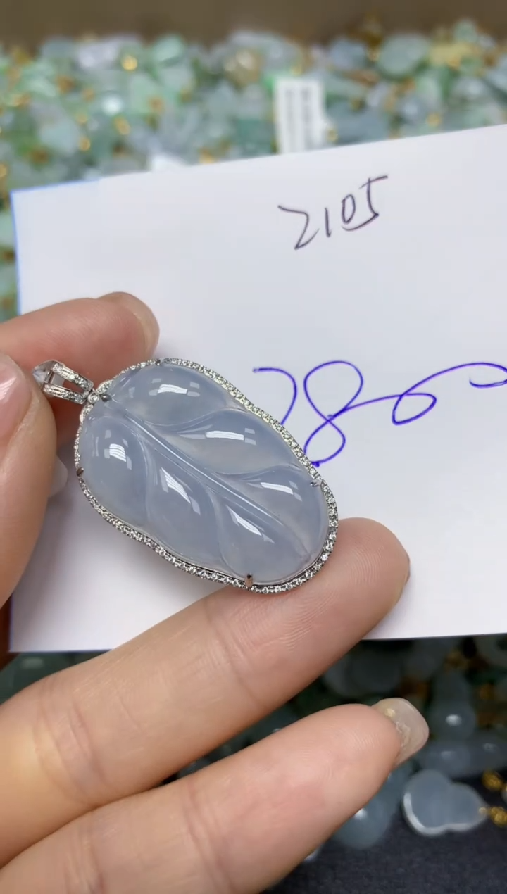 【闪购商品】翡翠挂件18K金镶嵌 天然翡翠A货