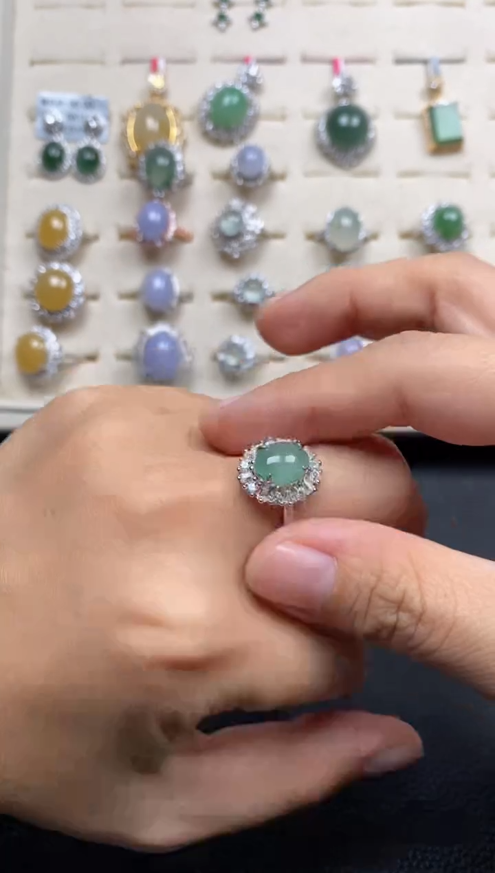 【闪购商品】翡翠戒指银S925镶嵌1111