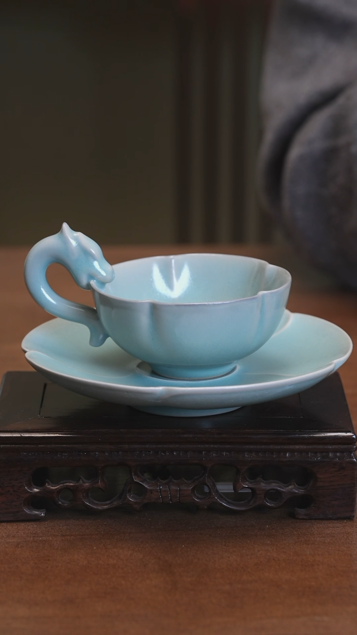 【闪购商品】Y宝丰宋官窑原产地汝瓷龙首咖啡杯