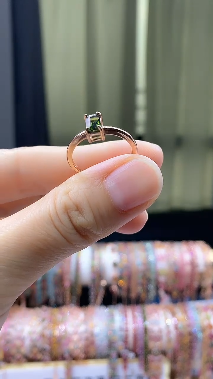 【闪购商品】碧玺戒指银S925镶嵌666666666