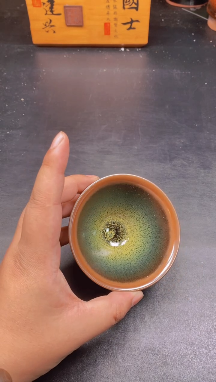 茶盏绿鹧鸪斗笠 精美主人杯 