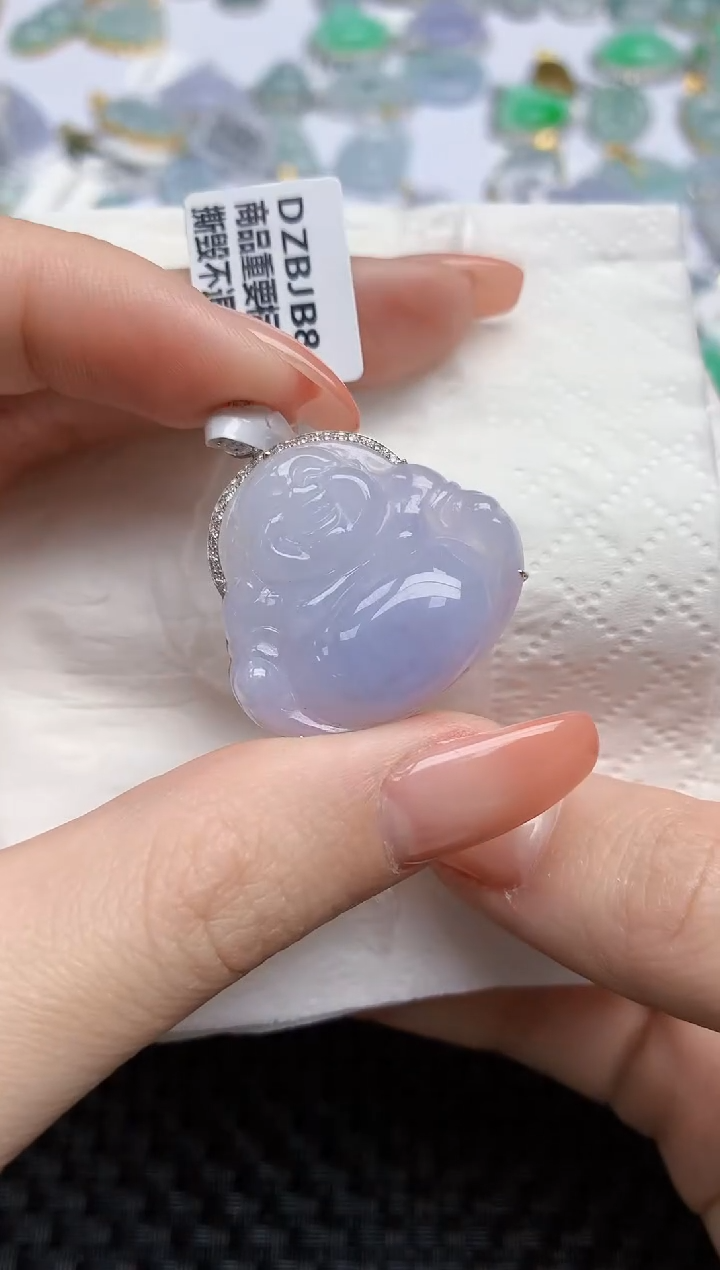 【闪购商品】翡翠颈饰18K金镶嵌天然翡翠A货