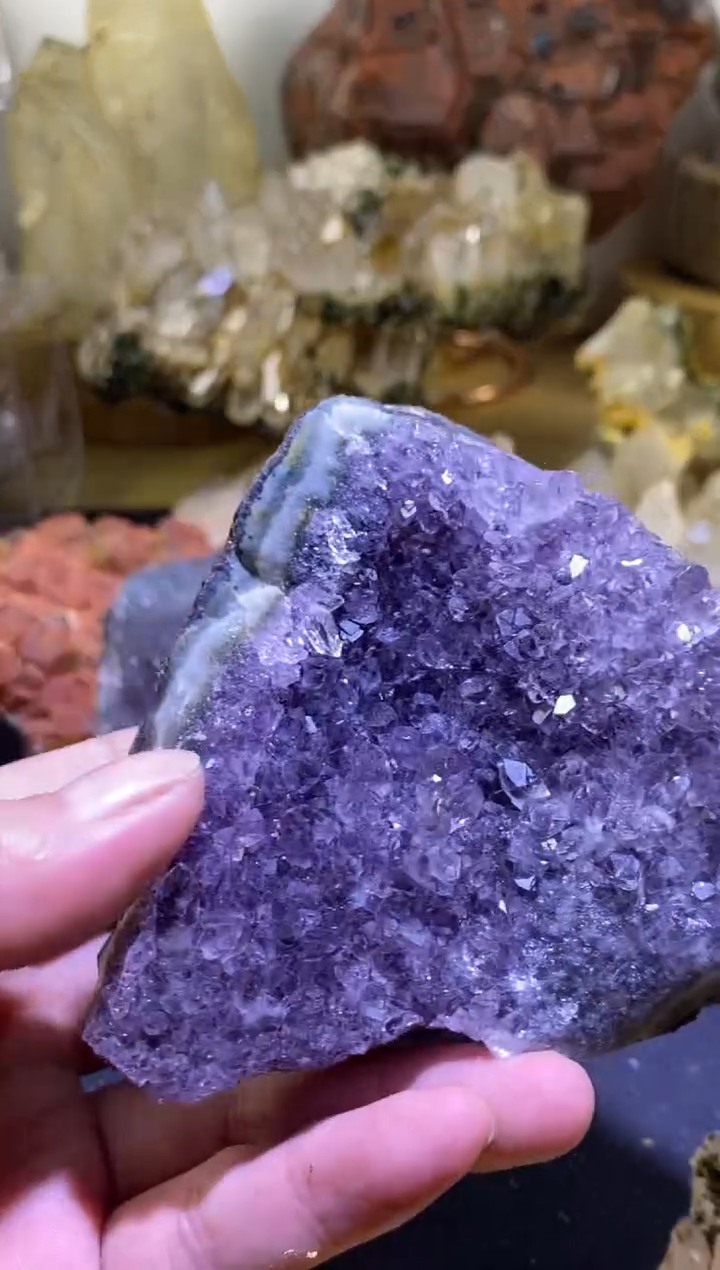 未镶嵌珠宝半成品水晶皛*妮紫晶花