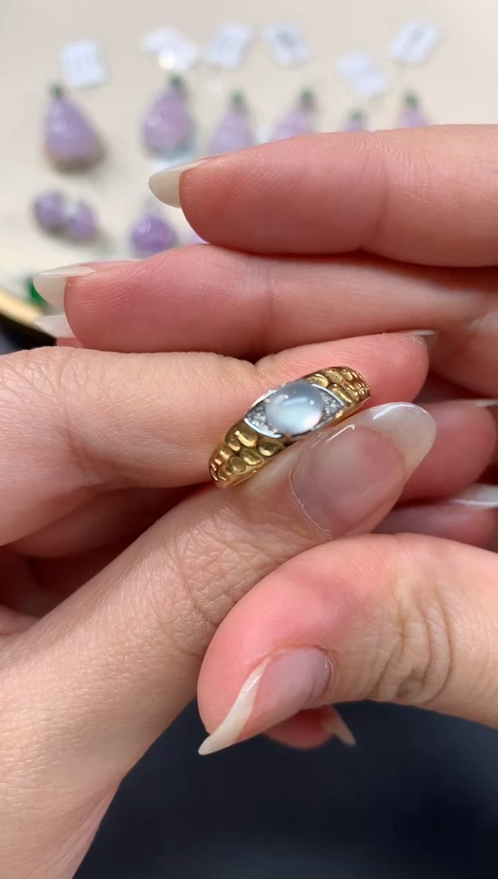 【闪购商品】翡翠戒指18K金镶嵌A25|2980