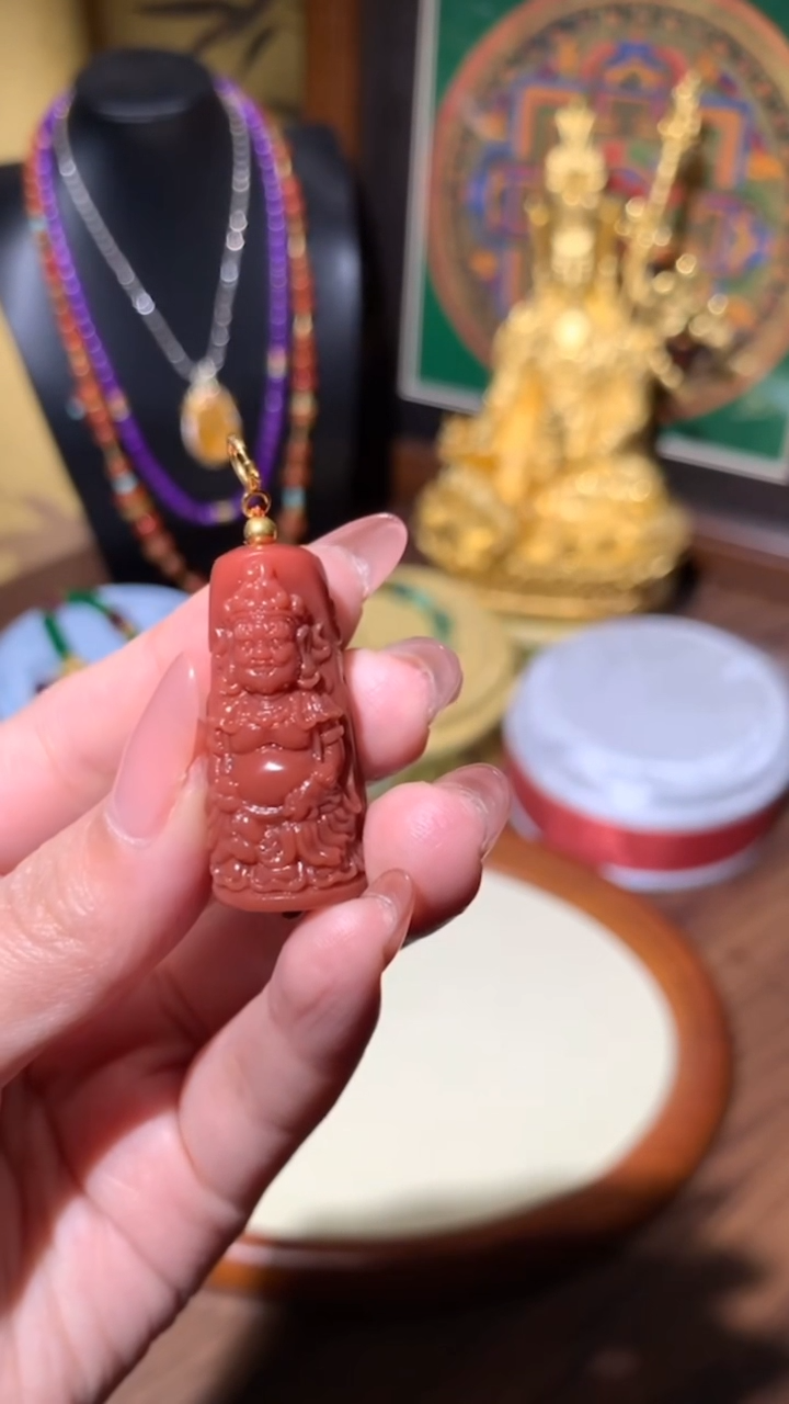 【闪购商品】玛瑙/玉髓吊坠未镶嵌黄财神吊坠18K