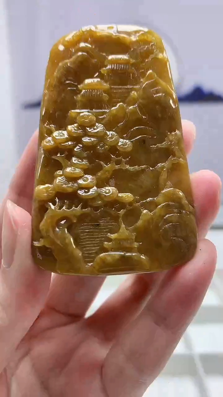 【闪购商品】定制翡翠未镶嵌5028zm-毛货挂件187山水