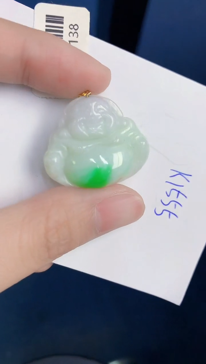颈饰18K金镶嵌翡翠天然翡翠缅甸A货