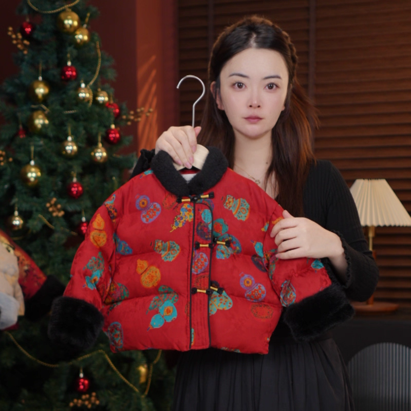 儿童2025新中式冬季拜年服男童加厚年服上衣宝宝保暖棉衣外套