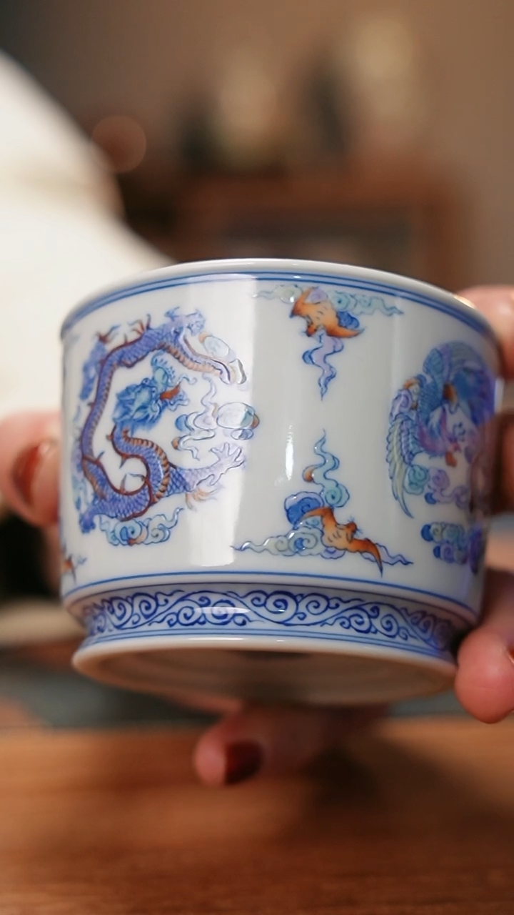 【闪购商品】空山明月团龙团凤直口杯