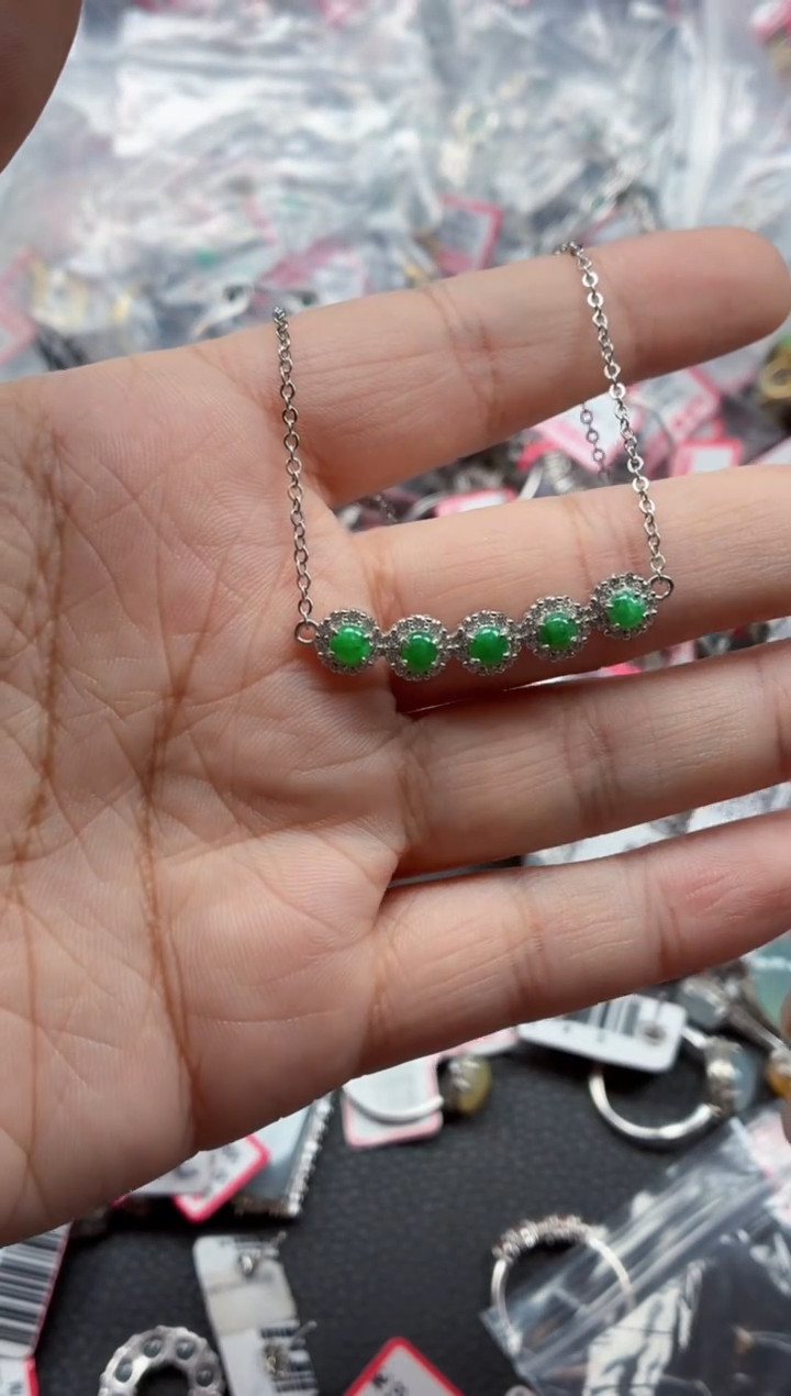 银S925镶嵌戒指翡翠天然A货缅甸翡翠