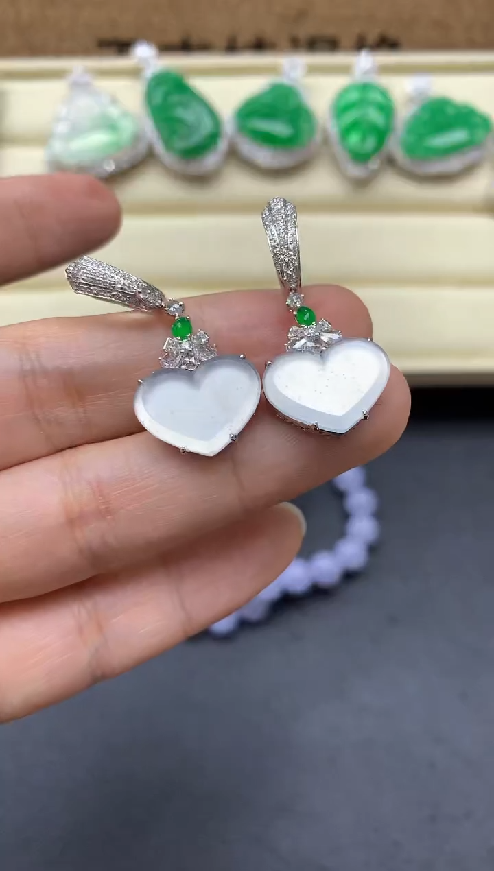 【闪购商品】翡翠耳饰18K金镶嵌652-中国好珍宝