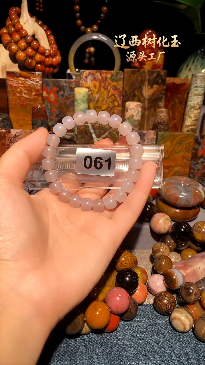 未镶嵌-硅化玉天然北票硅化玉手串