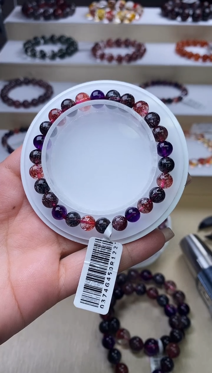 【闪购商品】水晶手链未镶嵌黑加仑超七单圈7m+