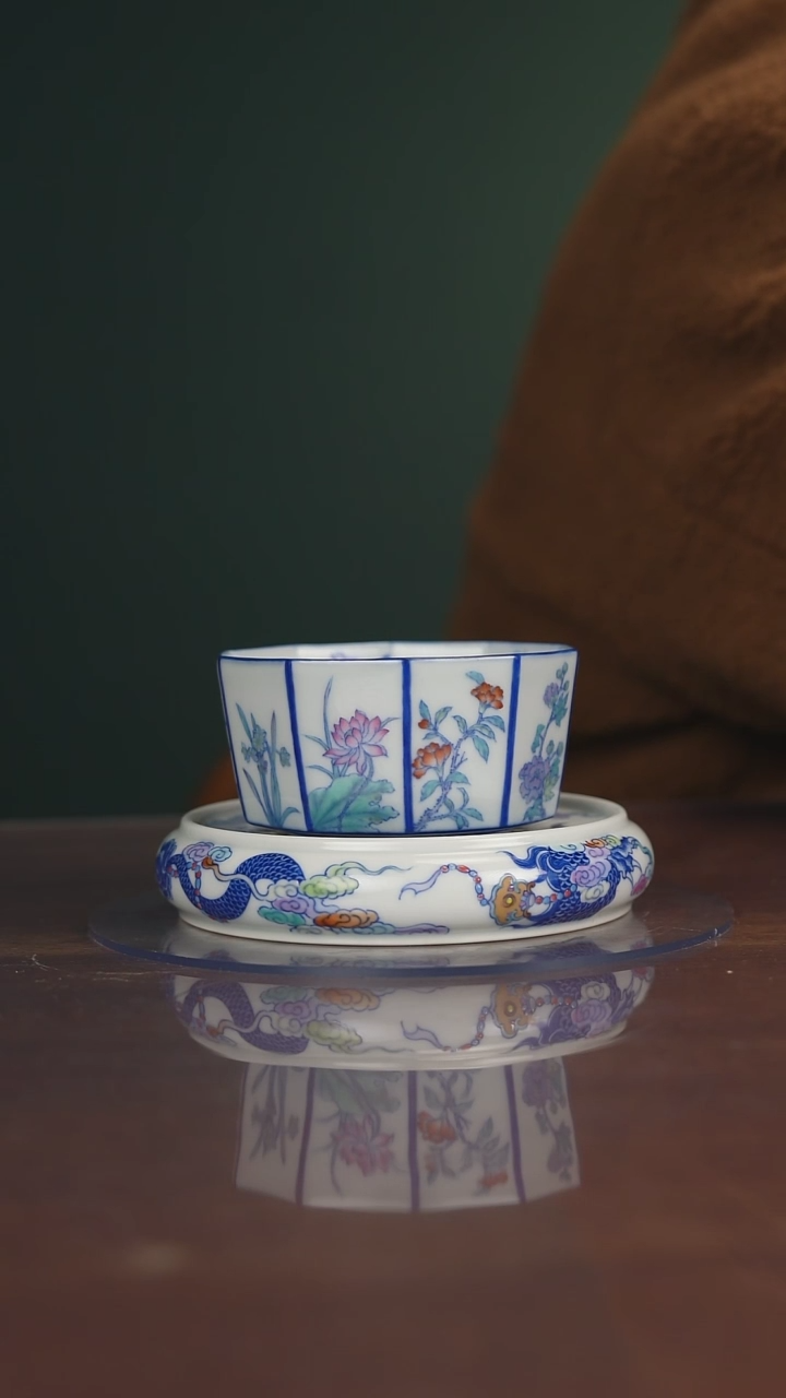【闪购商品】空山明月 青花斗彩 十二花神杯
