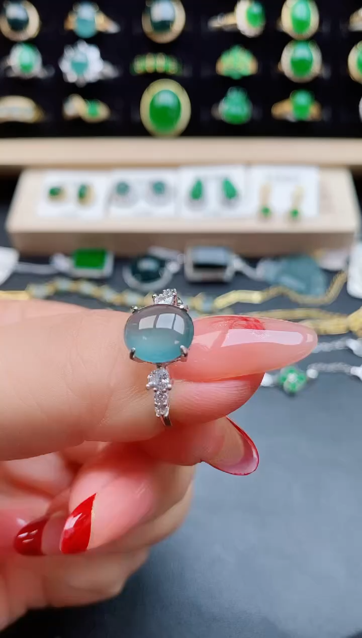 【闪购商品】翡翠戒指银S925镶嵌50050