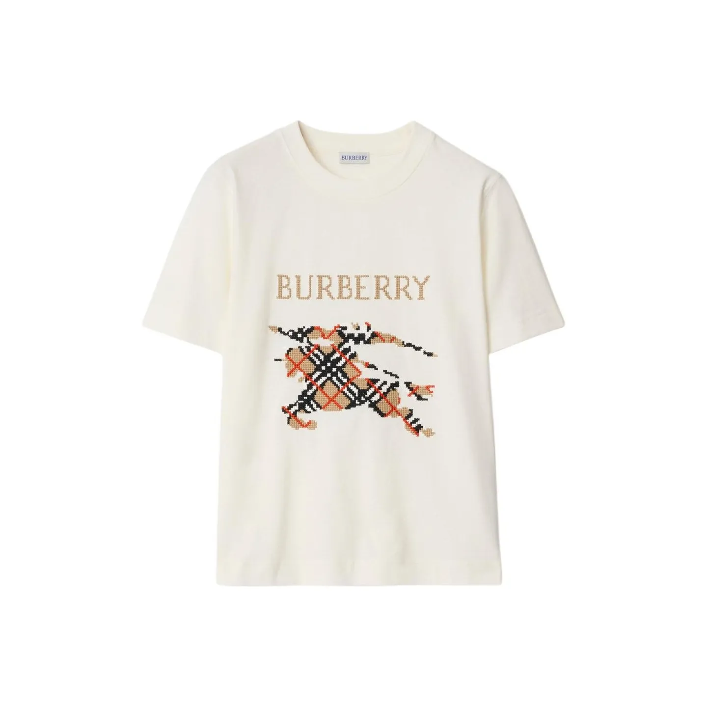 未使用 BURBERRY/博柏利 SS25 十字绣马术骑士徽标T恤 女款 XY
