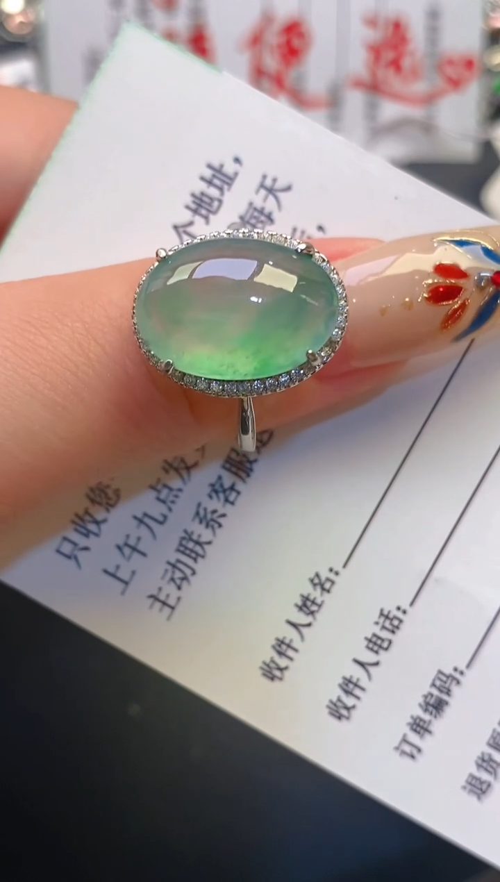 【闪购商品】翡翠耳饰银S925镶嵌天然A货翡翠1