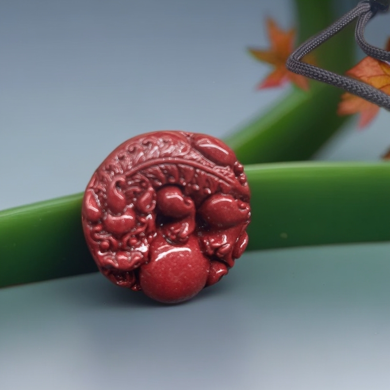 含辰砂工艺品天然朱砂平安扣朱砂朱砂手链纯天然真品100%吊坠真品