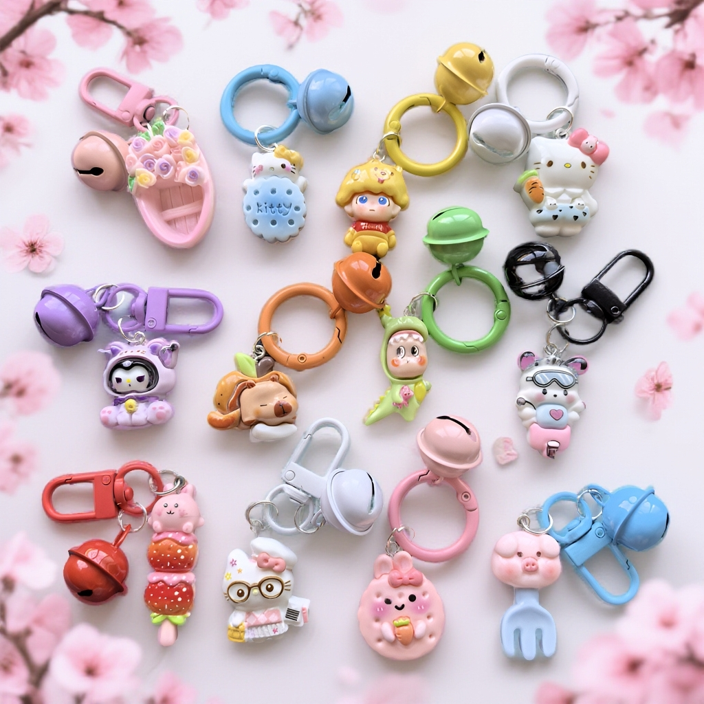 【小卡钥匙扣】 新款可爱卡通DIY创意树脂钥匙扣 学生书包礼品挂件