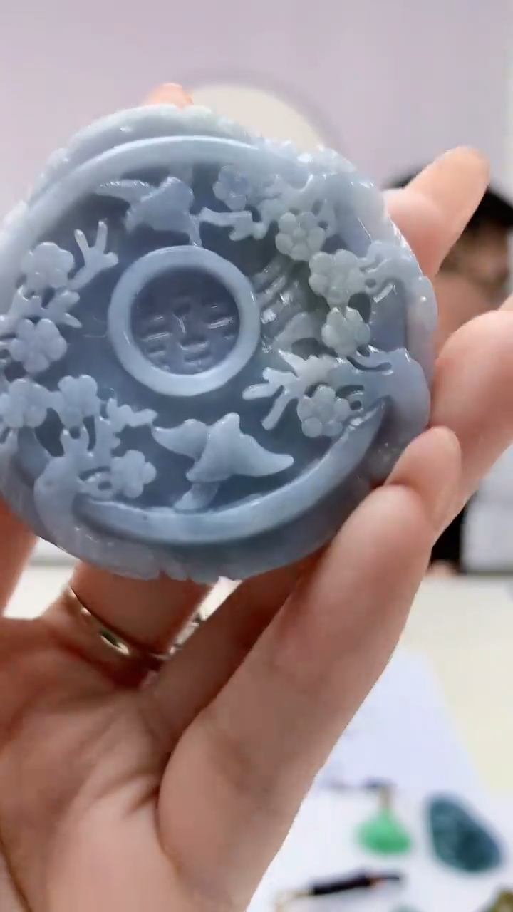 【闪购商品】定制翡翠未镶嵌5152DD-毛货挂件9