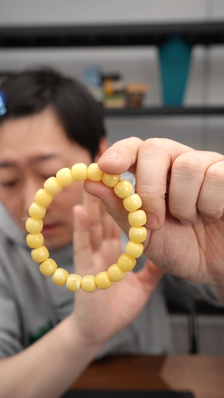 手串蜜蜡未镶嵌1226DJ289天然蜜蜡白花老型手串