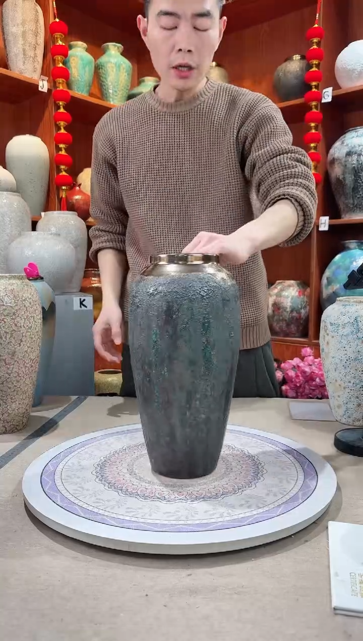 【闪购商品】瓶陶瓷花瓶 无花 青铜大号