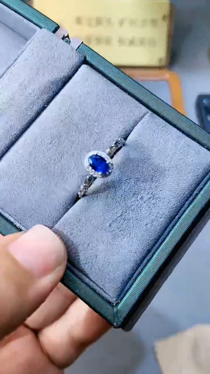 【闪购商品】蓝宝石戒指银S925镶嵌354