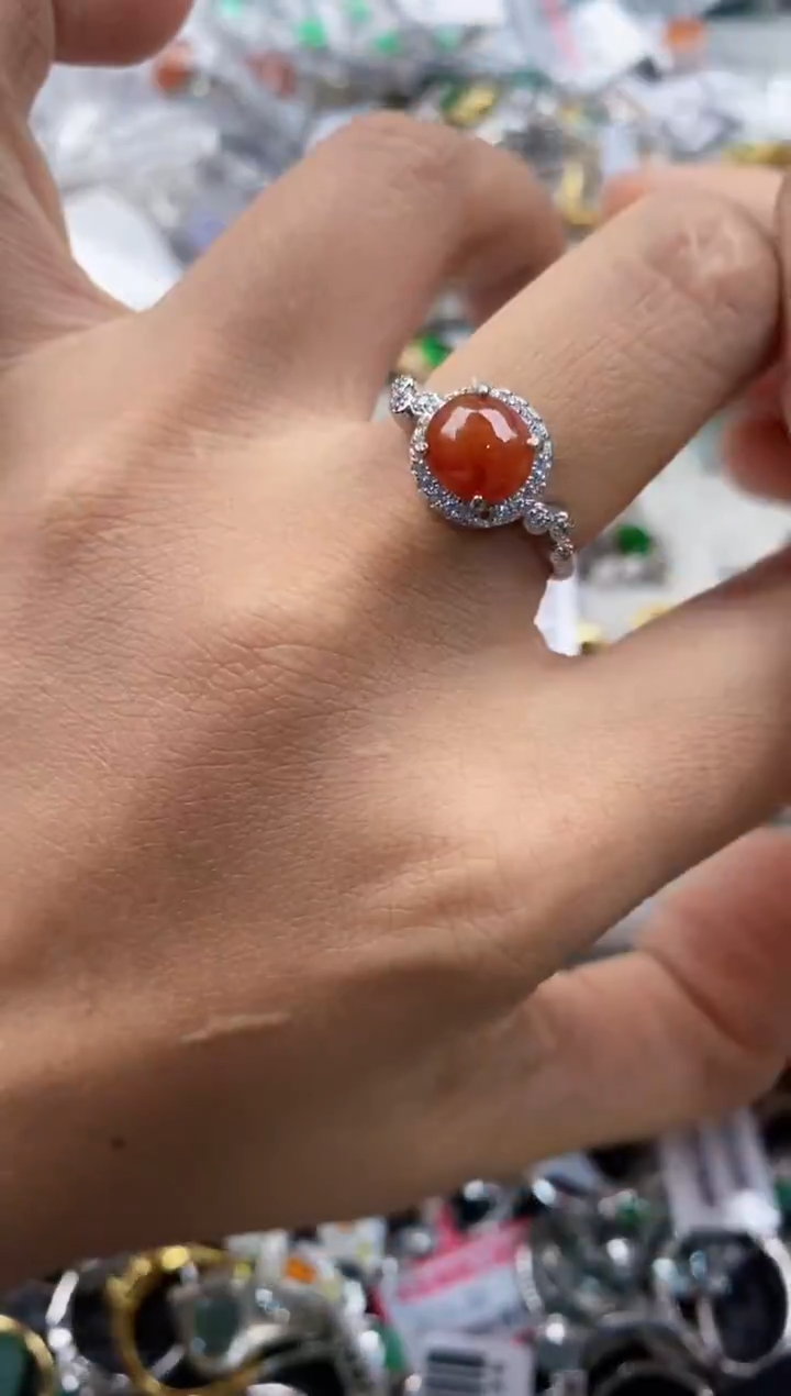 银S925镶嵌戒指翡翠888     6